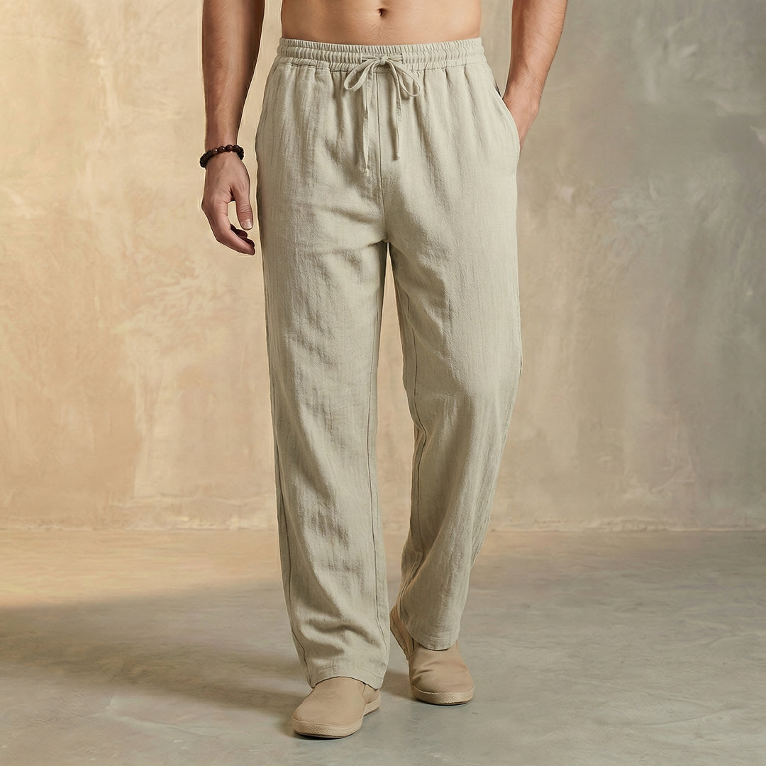 Men’s Relaxed Wide-Leg Trousers with Elastic Waistband