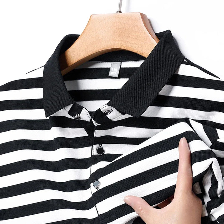 Lakeview Striped Cotton Polo Shirt