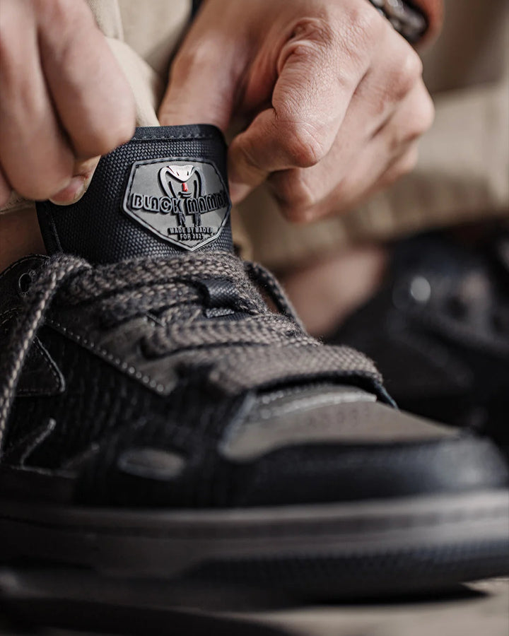 Black Mamba Snakeskin Sneakers