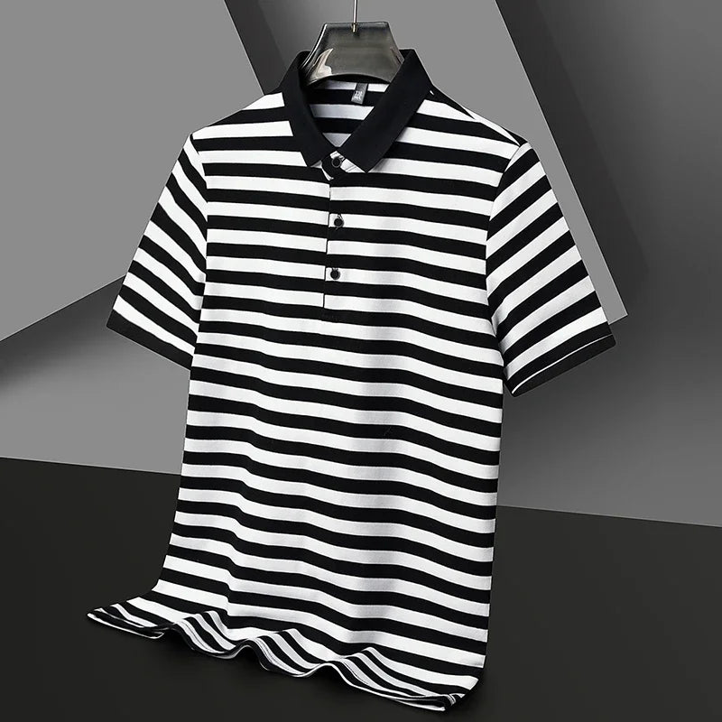 Lakeview Striped Cotton Polo Shirt