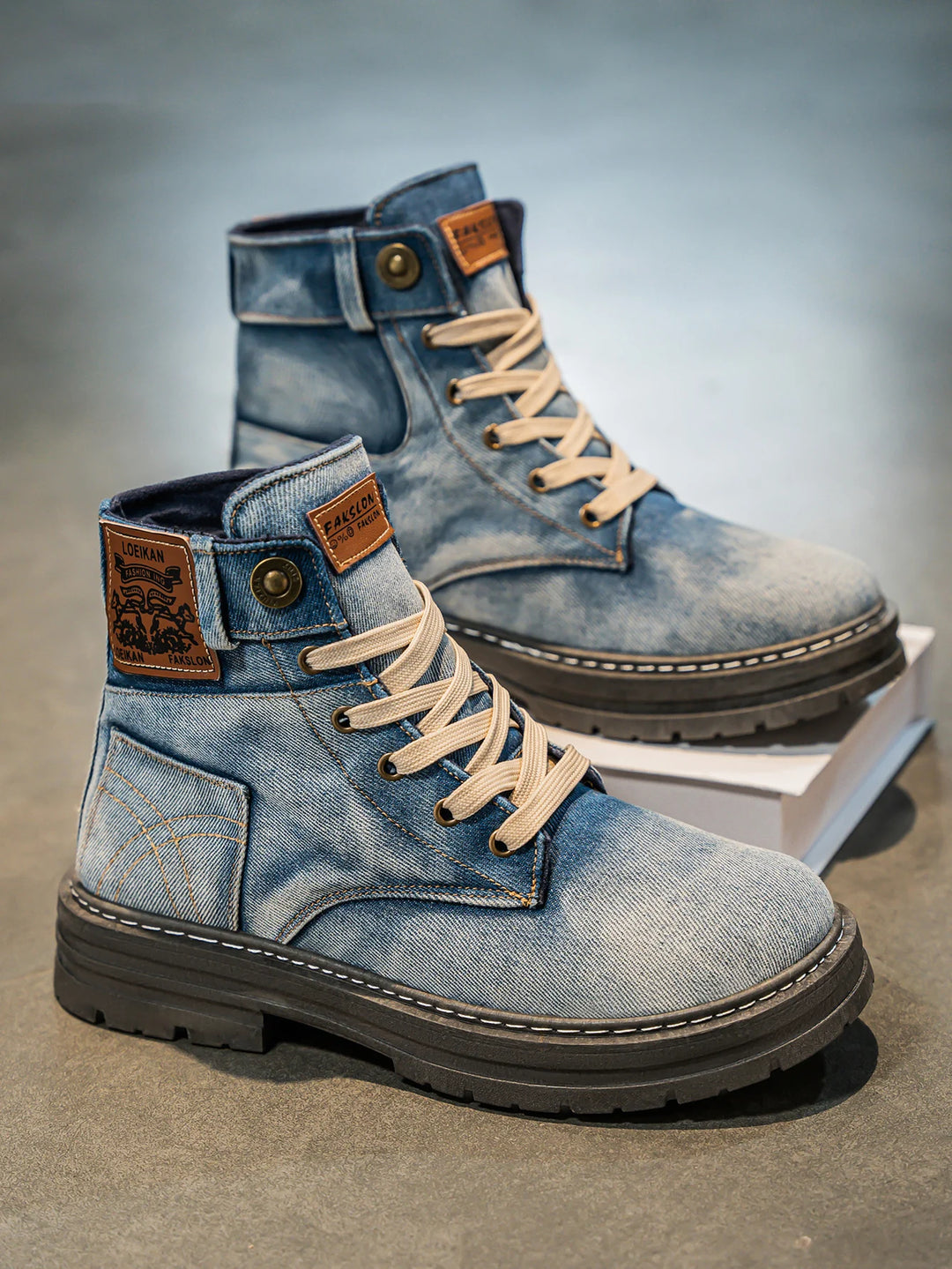 Loeikan Vintage Denim Boots