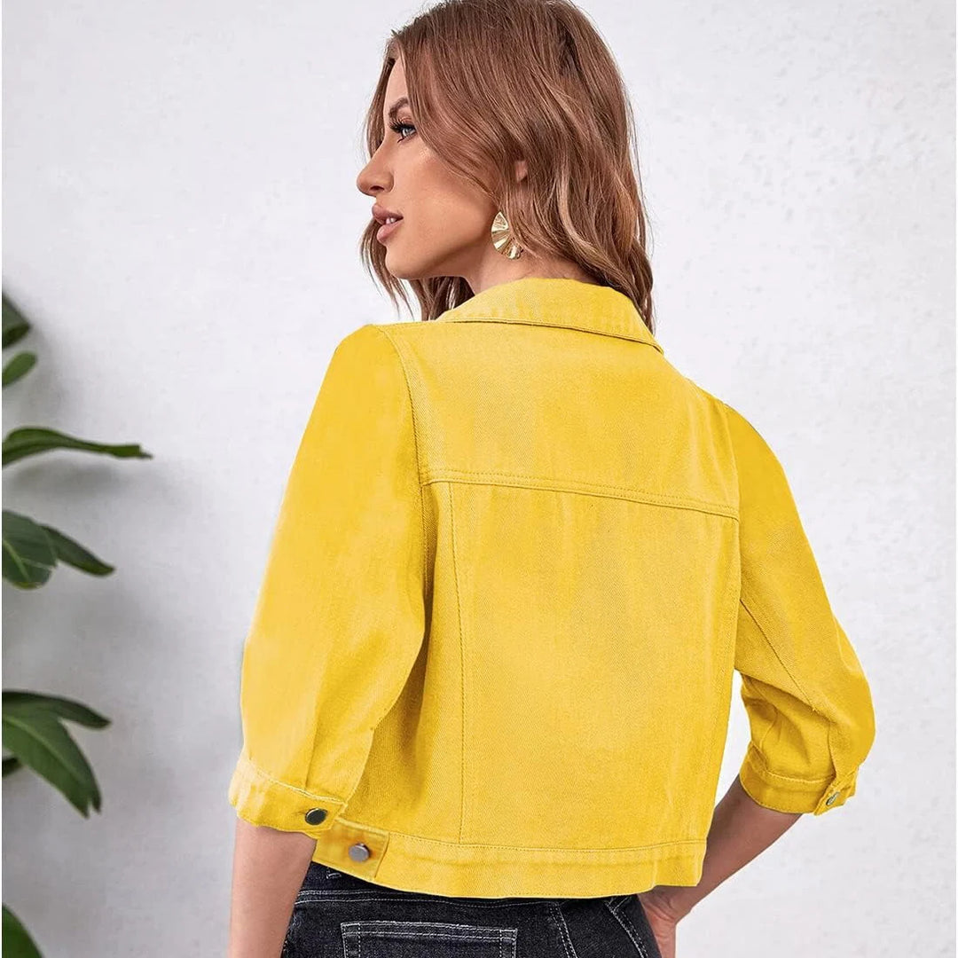 Kaela Clove Cropped Denim Jacket