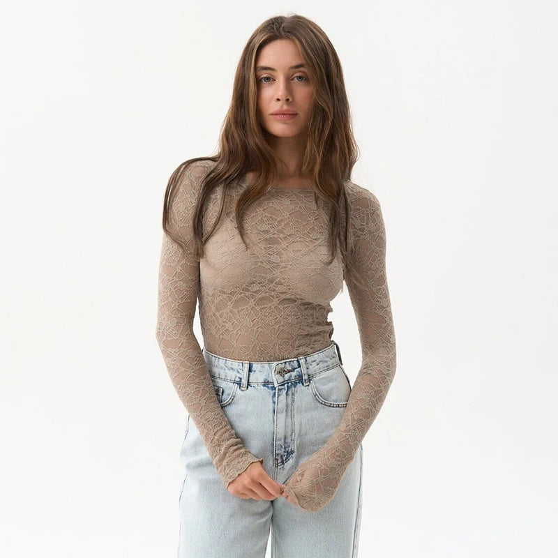 Juno Fleur Sheer Lace Top