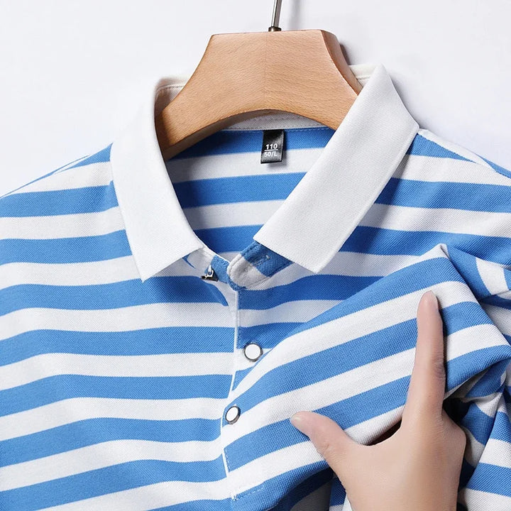 Lakeview Striped Cotton Polo Shirt