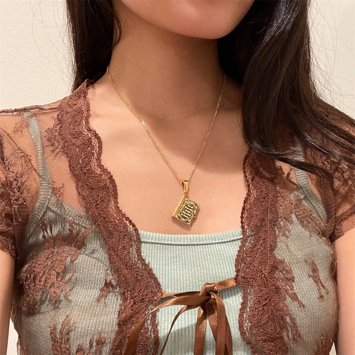 Ink Epiphany Book Locket Necklace