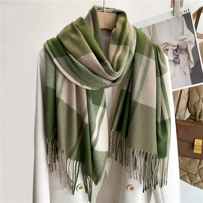 Darla Plaid Cashmere Scarf