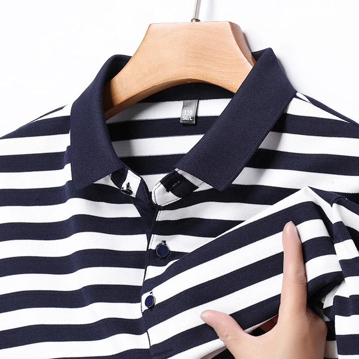 Lakeview Striped Cotton Polo Shirt