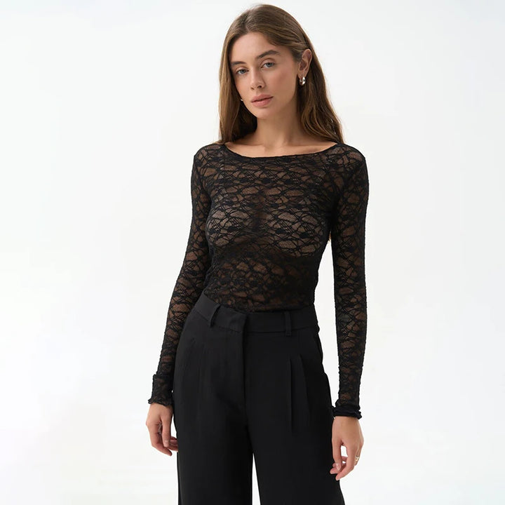 Juno Fleur Sheer Lace Top