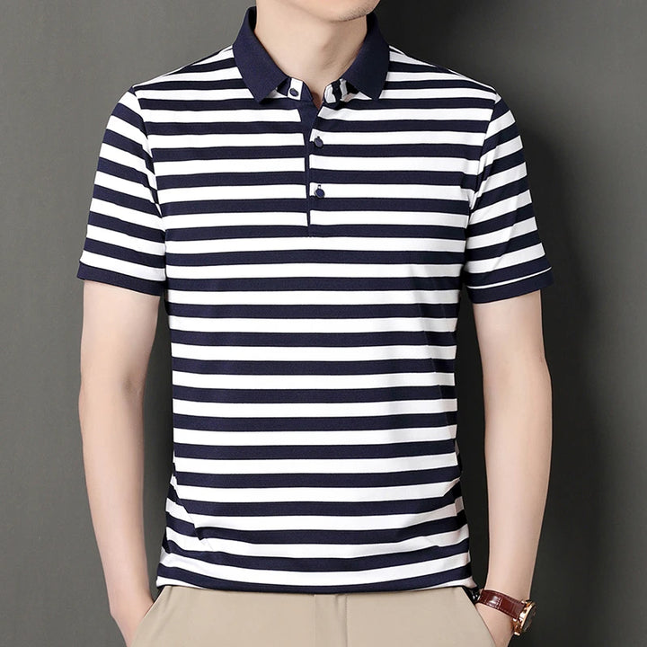 Lakeview Striped Cotton Polo Shirt