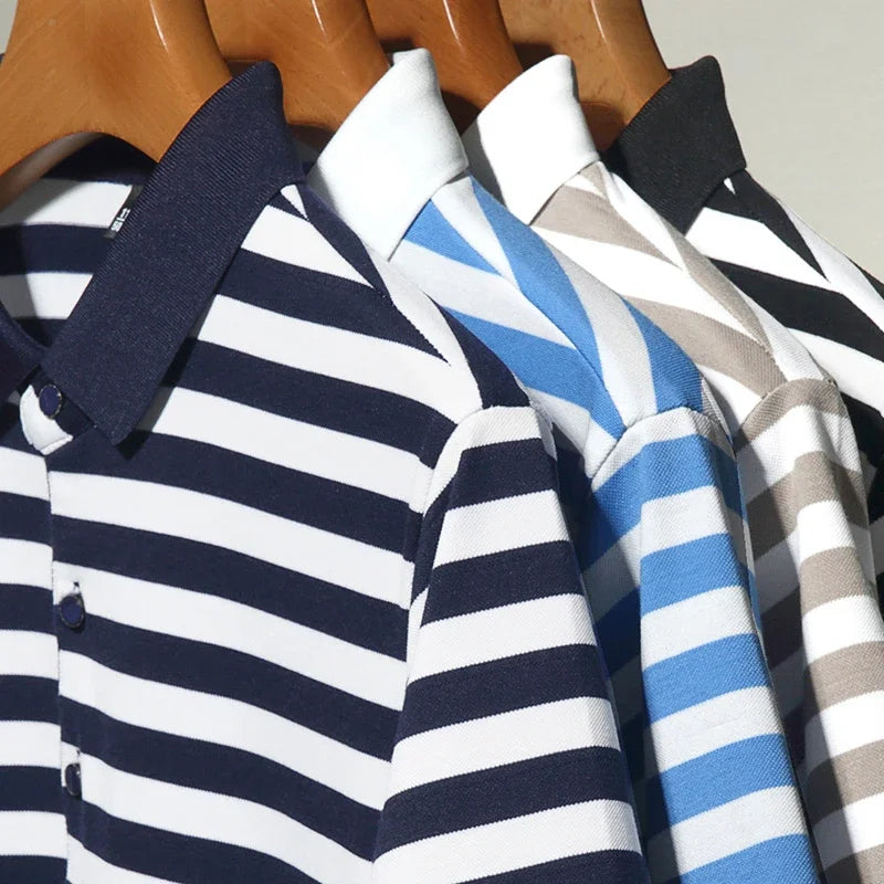 Lakeview Striped Cotton Polo Shirt