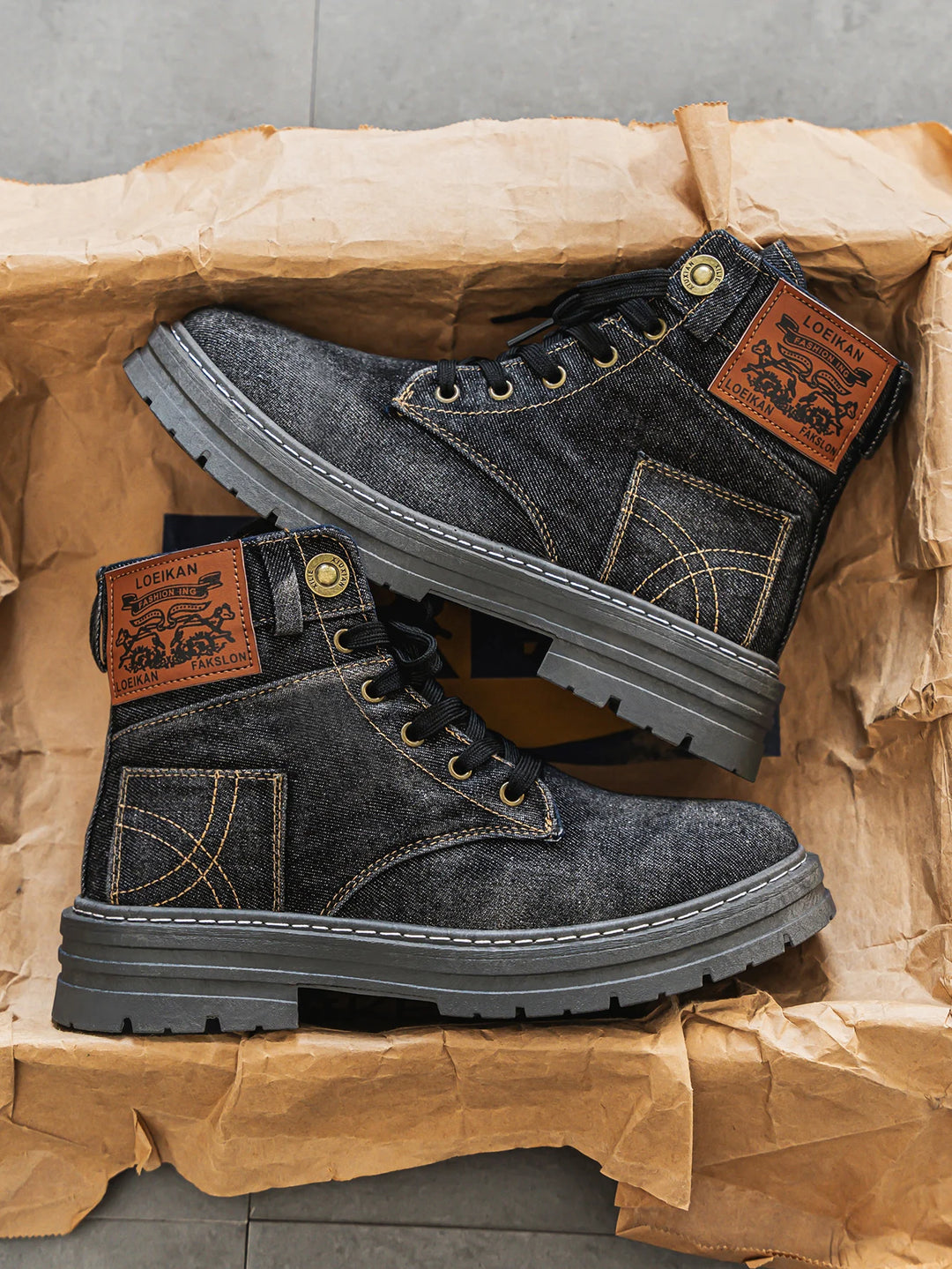 Loeikan Vintage Denim Boots