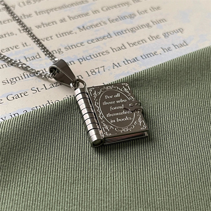 Ink Epiphany Book Locket Necklace