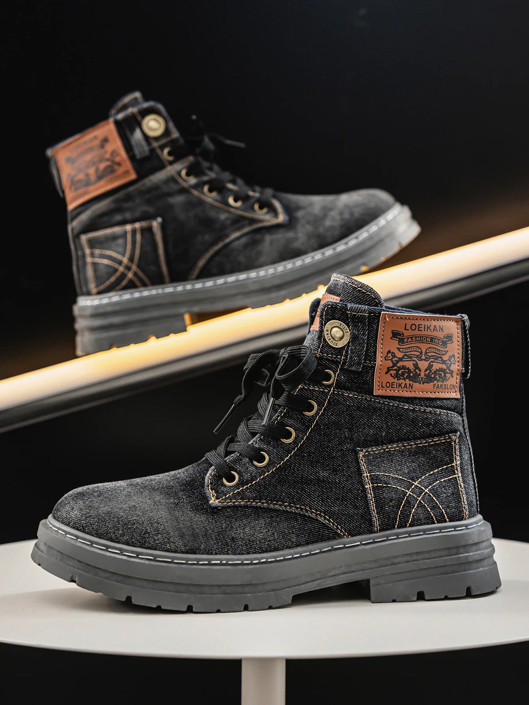 Loeikan Vintage Denim Boots