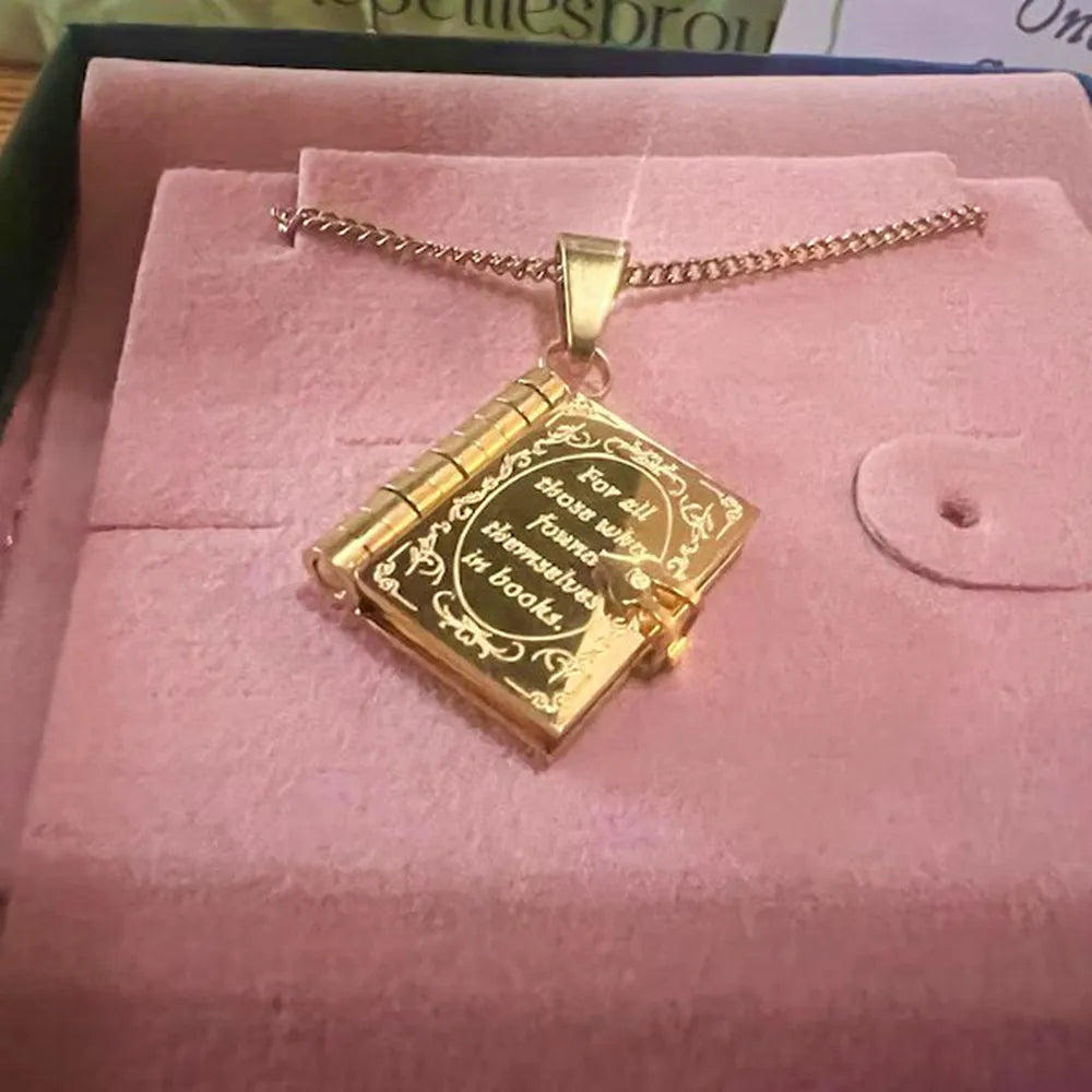 Ink Epiphany Book Locket Necklace