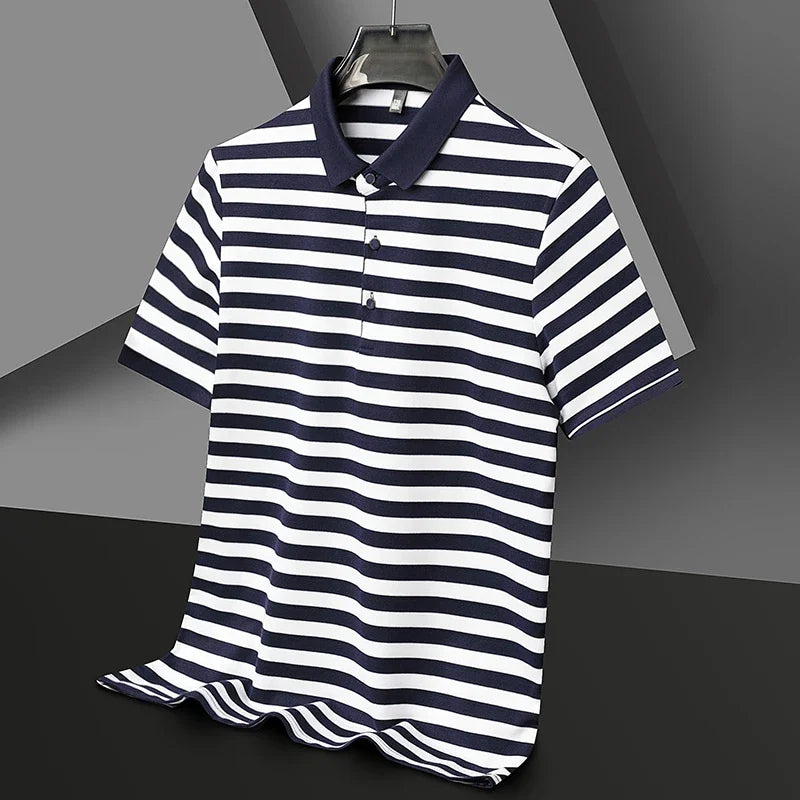 Lakeview Striped Cotton Polo Shirt