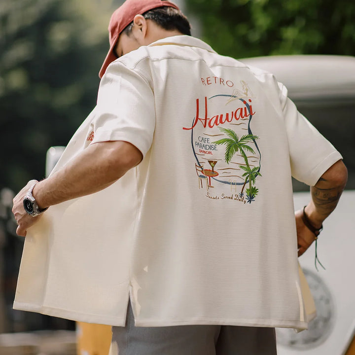 Hawaiian Cafe Vintage Button-Up
