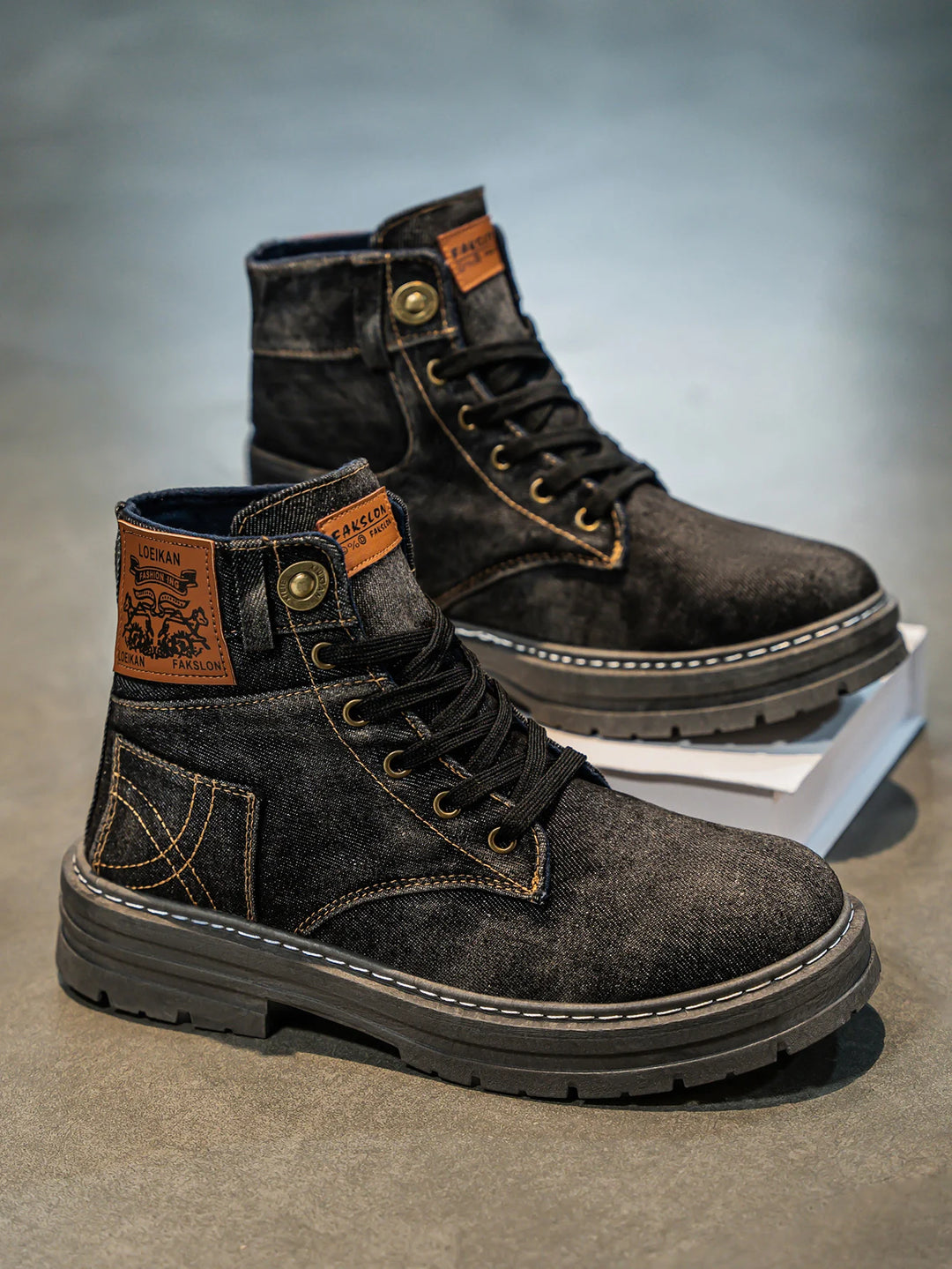 Loeikan Vintage Denim Boots