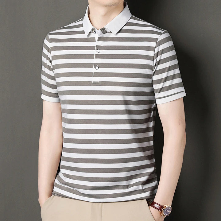 Lakeview Striped Cotton Polo Shirt