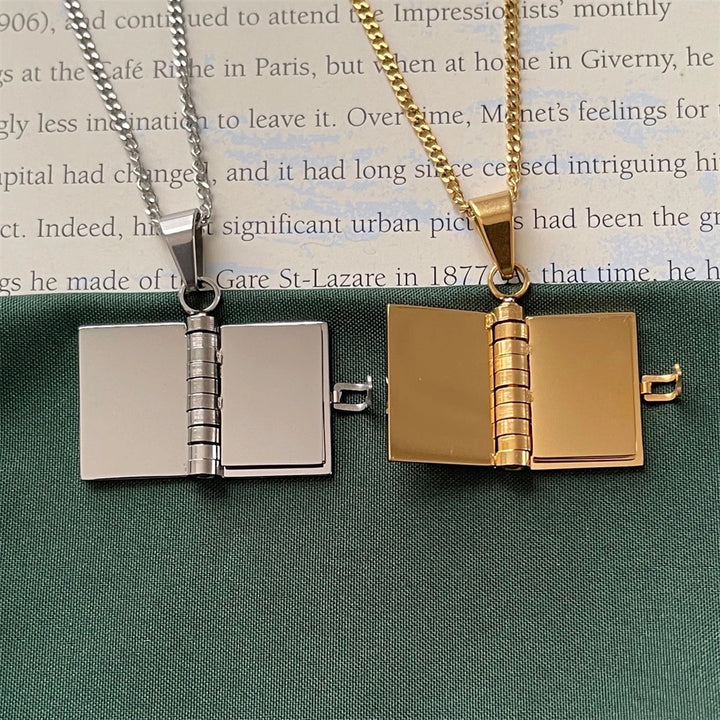 Ink Epiphany Book Locket Necklace