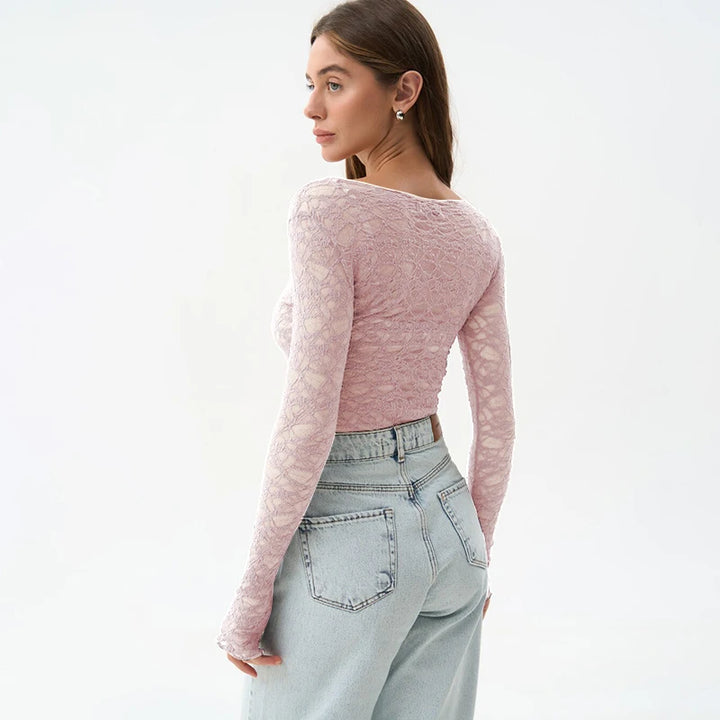 Juno Fleur Sheer Lace Top