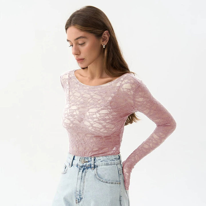 Juno Fleur Sheer Lace Top
