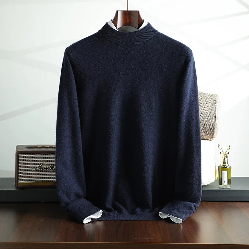 Verano 100% Cashmere Mock Neck Sweater