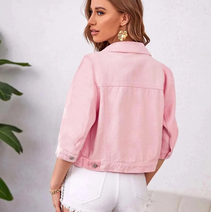 Kaela Clove Cropped Denim Jacket