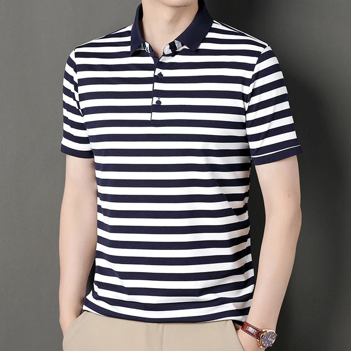Lakeview Striped Cotton Polo Shirt