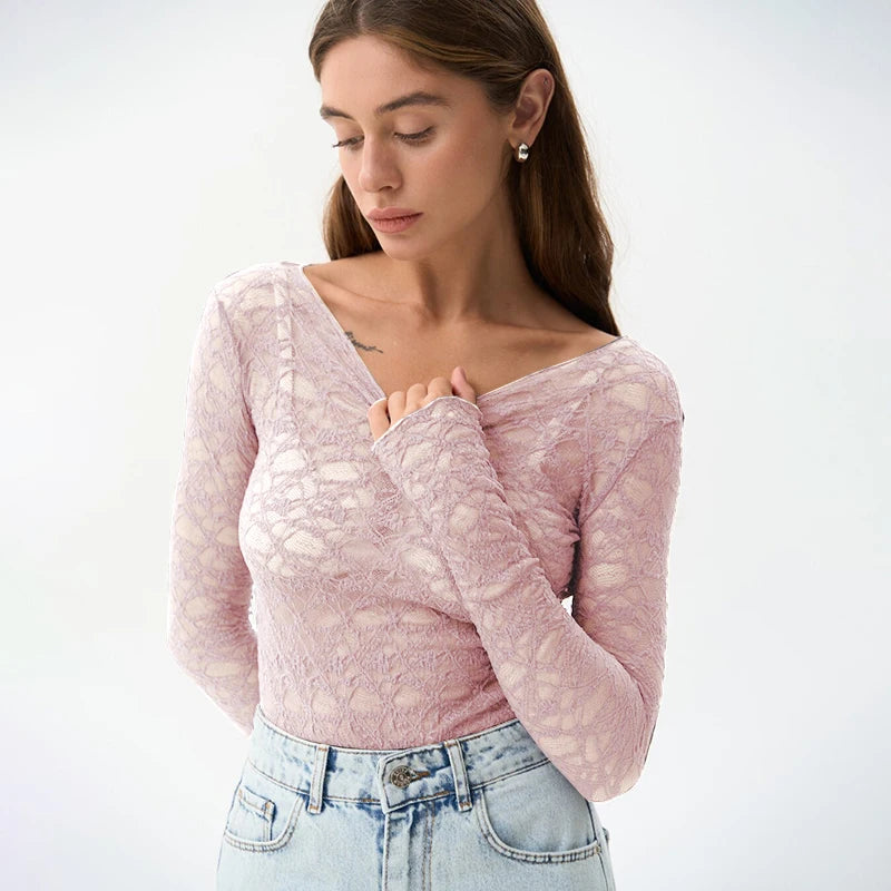 Juno Fleur Sheer Lace Top