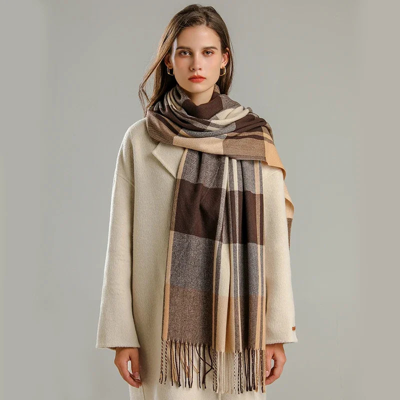 Darla Plaid Cashmere Scarf