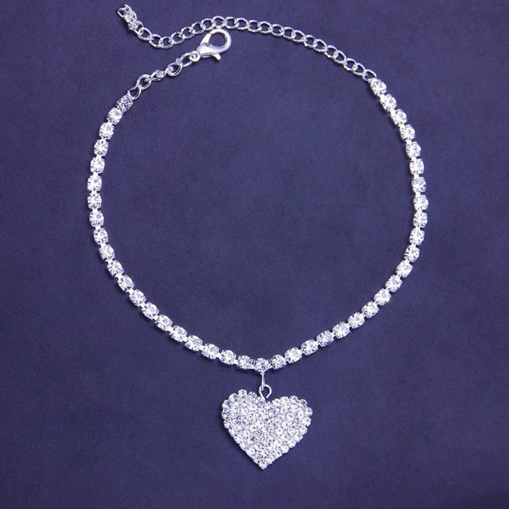 Amorette Crystal Heart Anklet