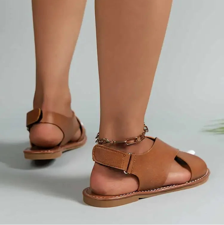 Amara Dove Flat Sandals