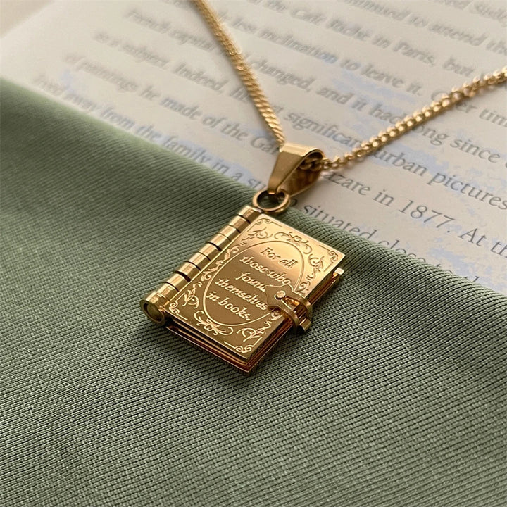 Ink Epiphany Book Locket Necklace
