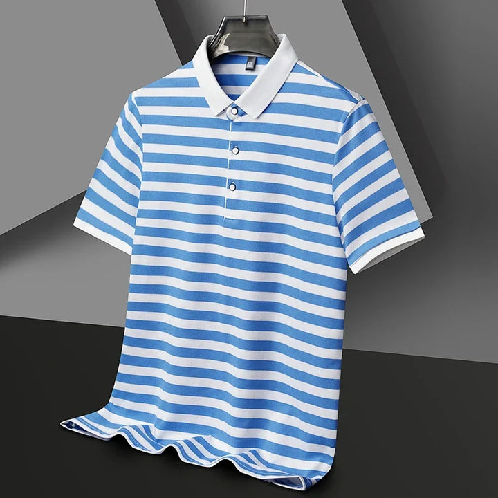 Lakeview Striped Cotton Polo Shirt