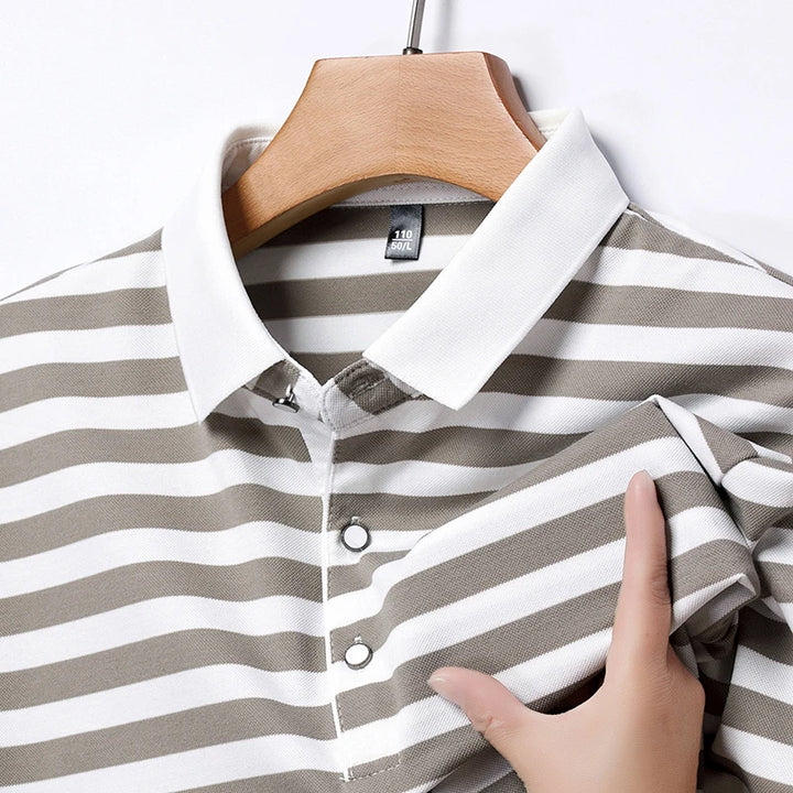 Lakeview Striped Cotton Polo Shirt