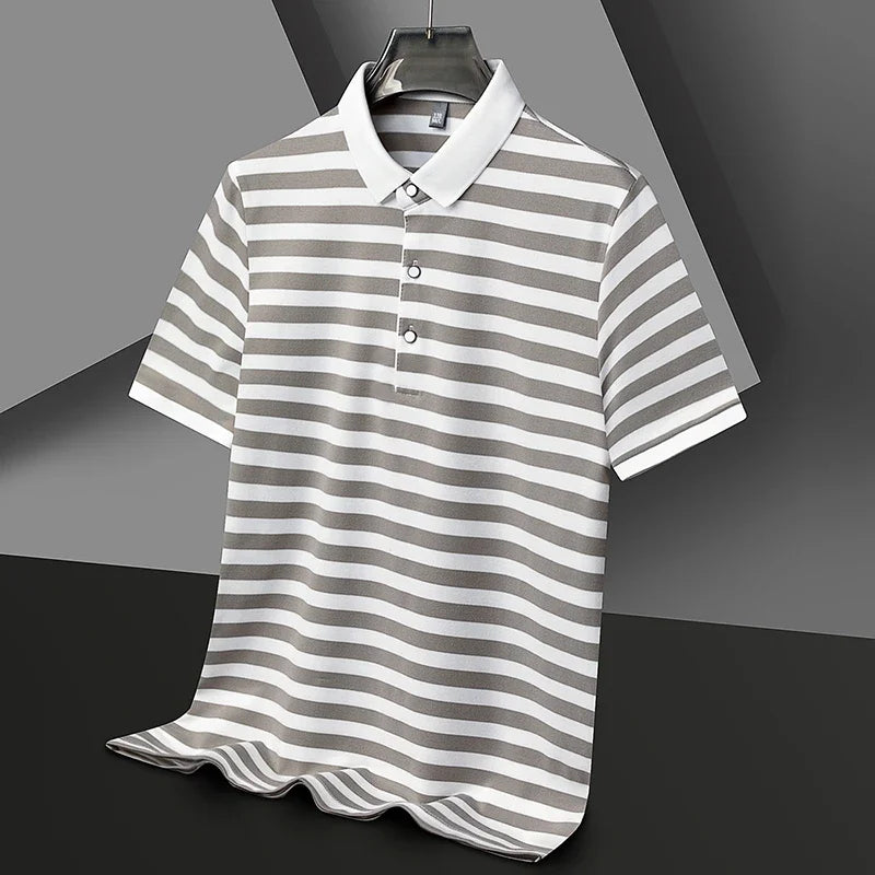 Lakeview Striped Cotton Polo Shirt