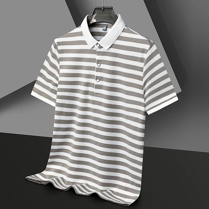 Lakeview Striped Cotton Polo Shirt