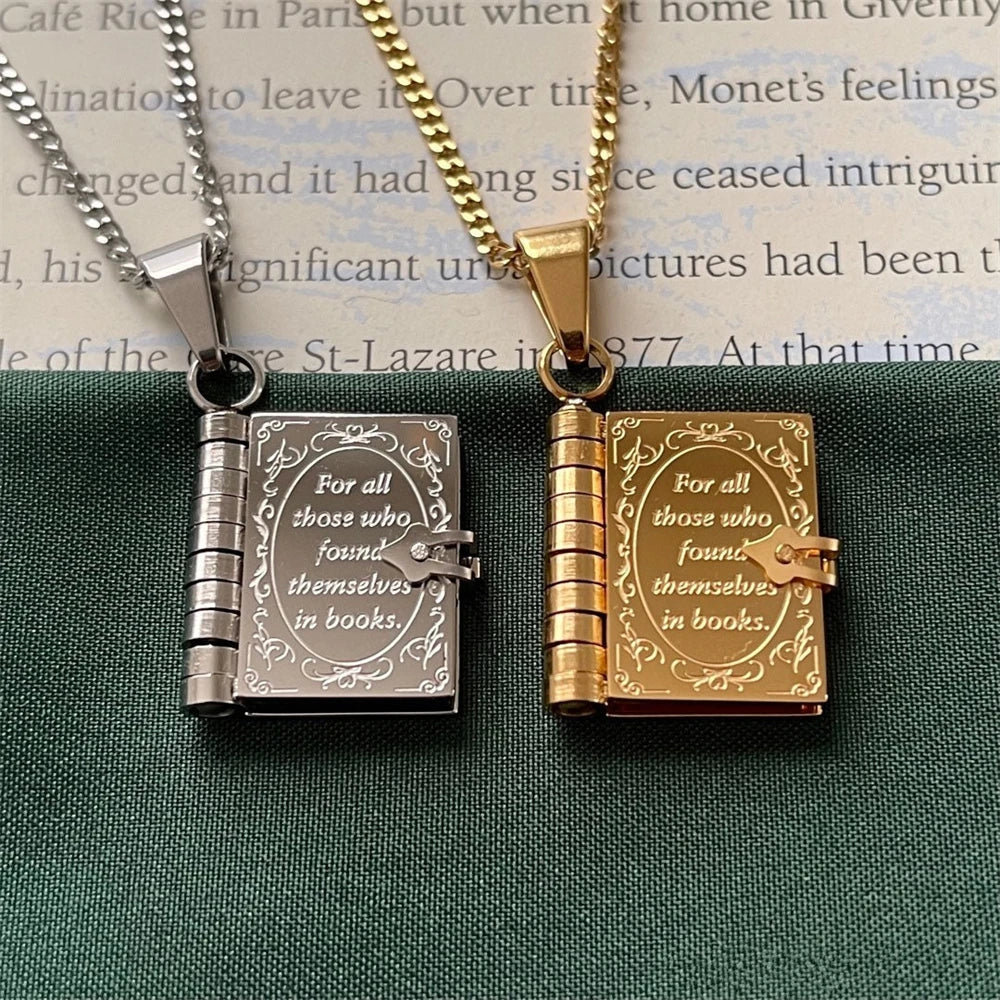 Ink Epiphany Book Locket Necklace