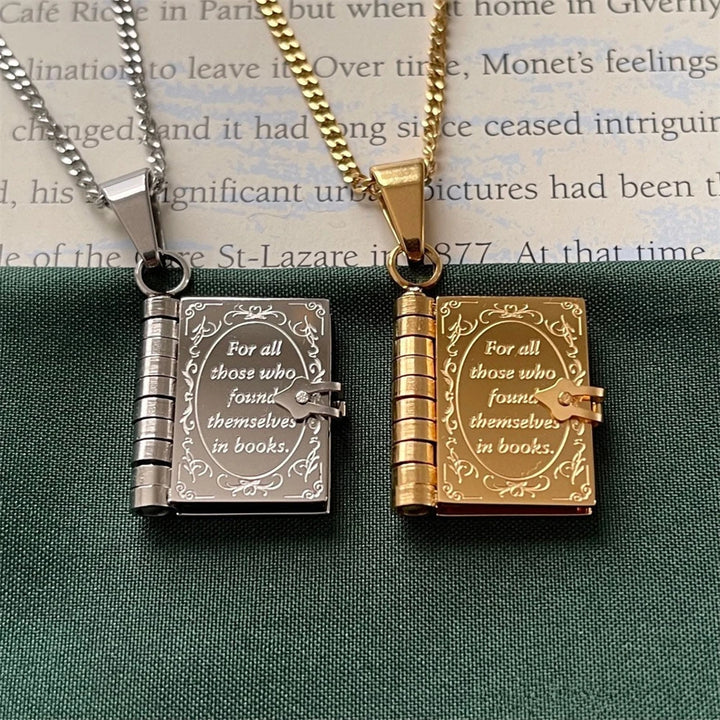 Ink Epiphany Book Locket Necklace