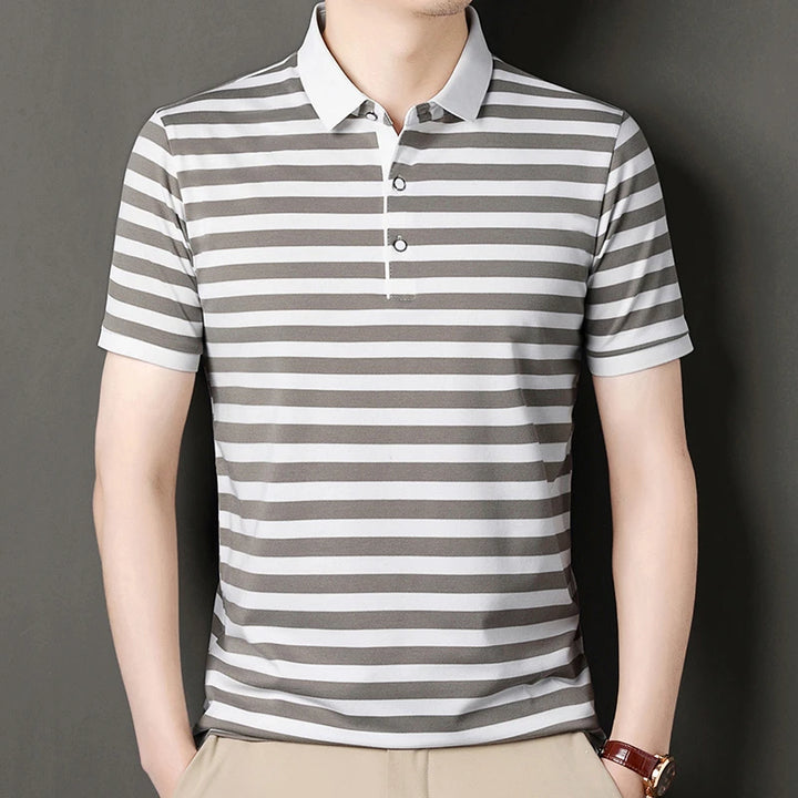 Lakeview Striped Cotton Polo Shirt