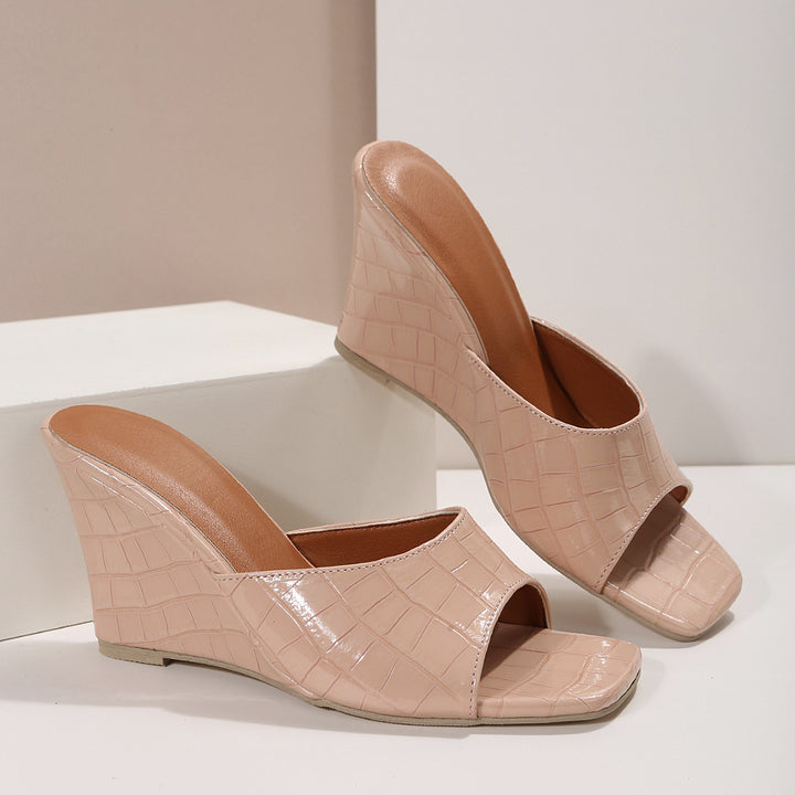 Croselle Embossed Heel Slides