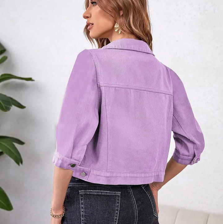 Kaela Clove Cropped Denim Jacket