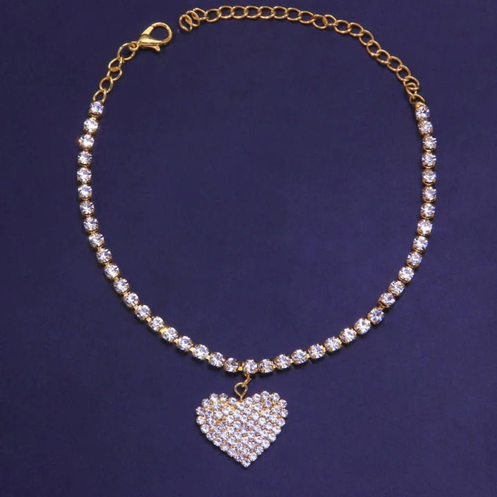 Amorette Crystal Heart Anklet - Weston Fletcher