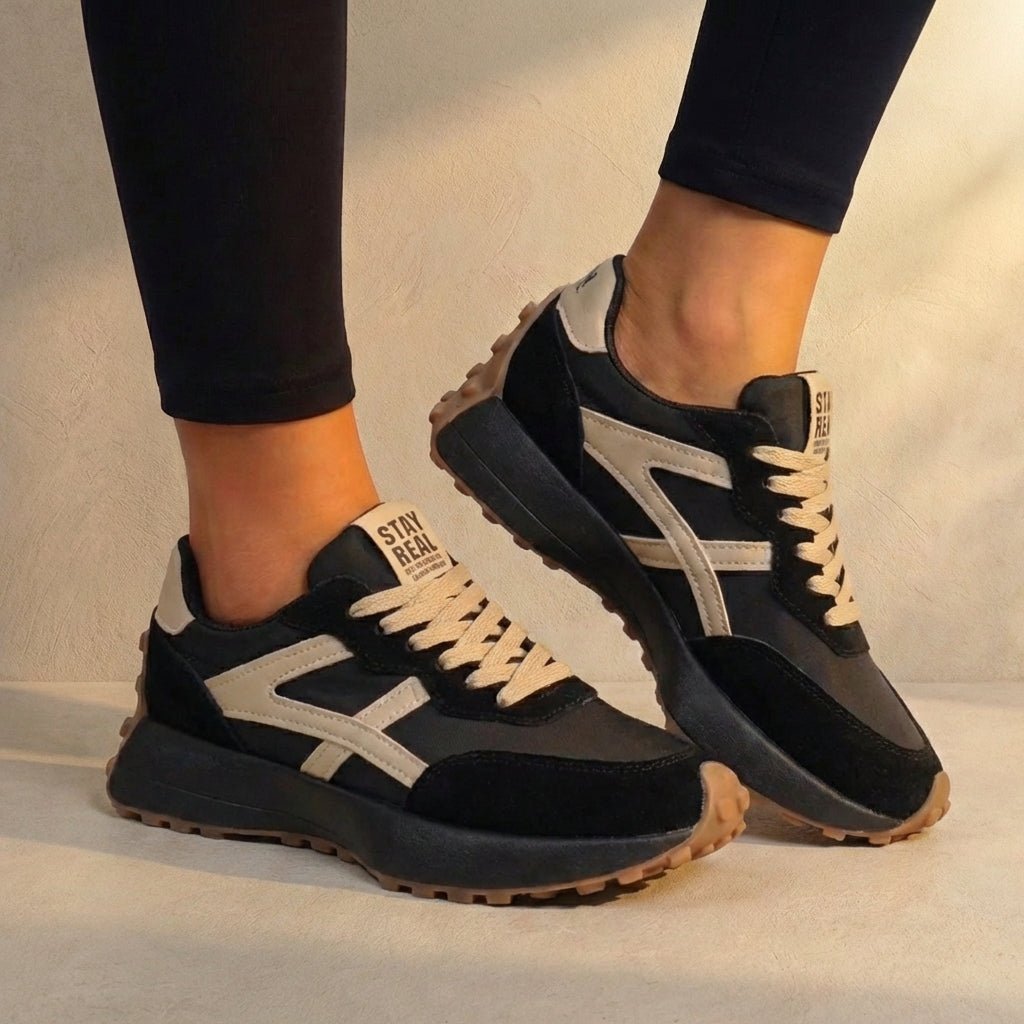 Amy Orthopedic Low - Top Sneakers with Platform Sole and Mixed Paneling - Weston Fletcher