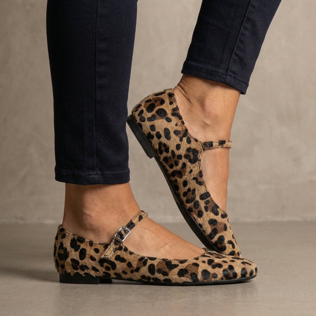 Arieth Textured Mary Jane Flats with Adjustable Strap - Weston Fletcher