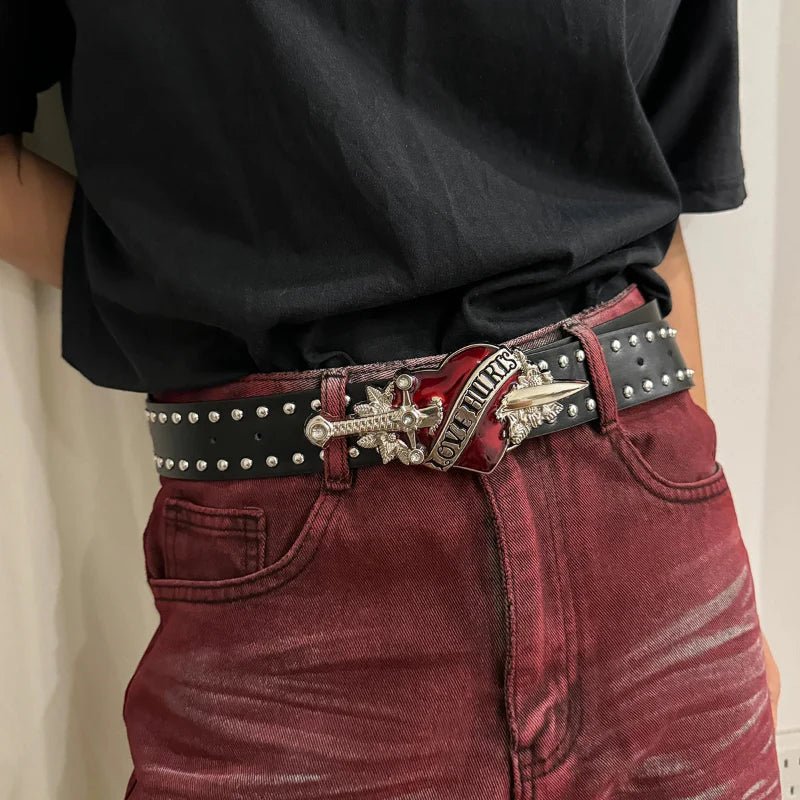 Blackstar Studded Denim Belt - Weston Fletcher