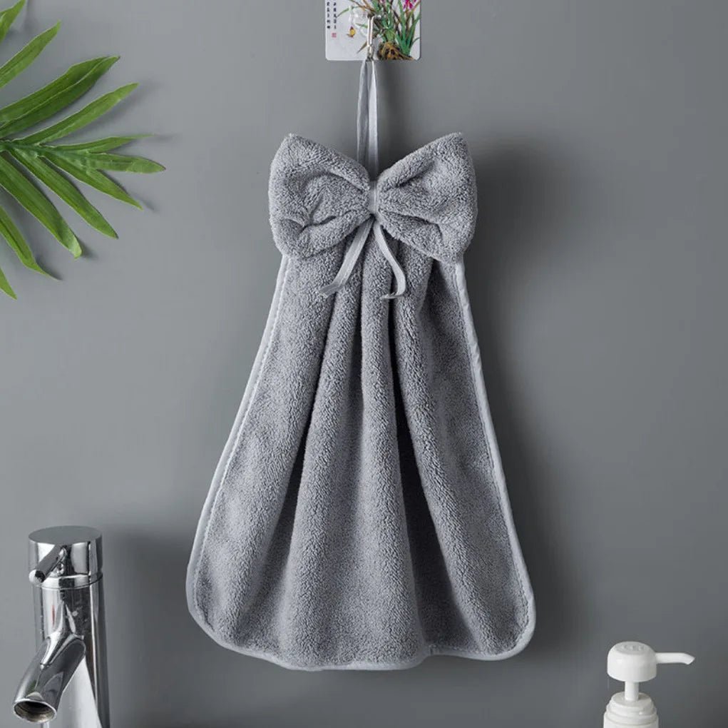 Bow Charm Coral Velvet Towels - Weston Fletcher