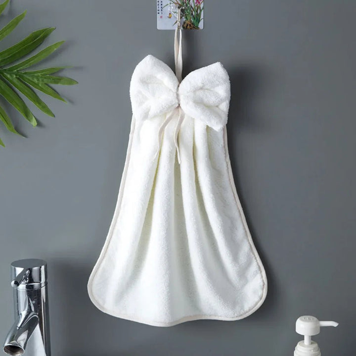 Bow Charm Coral Velvet Towels - Weston Fletcher