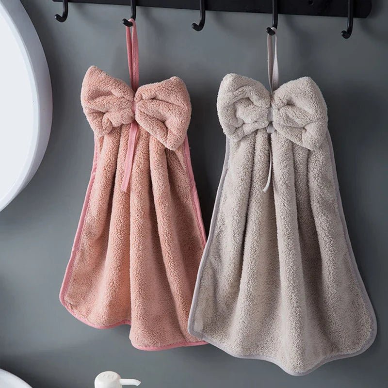Bow Charm Coral Velvet Towels - Weston Fletcher