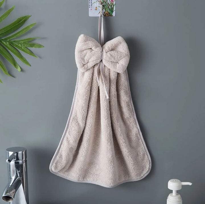 Bow Charm Coral Velvet Towels - Weston Fletcher